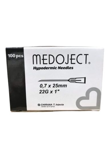 Injekciós tű 22G x 1 Medoject Chirana 100x