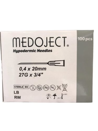 Injekciós tű 27G x 3/4 Medoject Chirana 100x