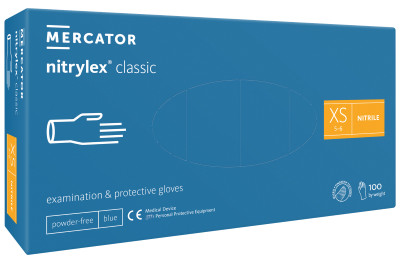 Mercator nitrylex púdermentes kesztyű kék XS 100x