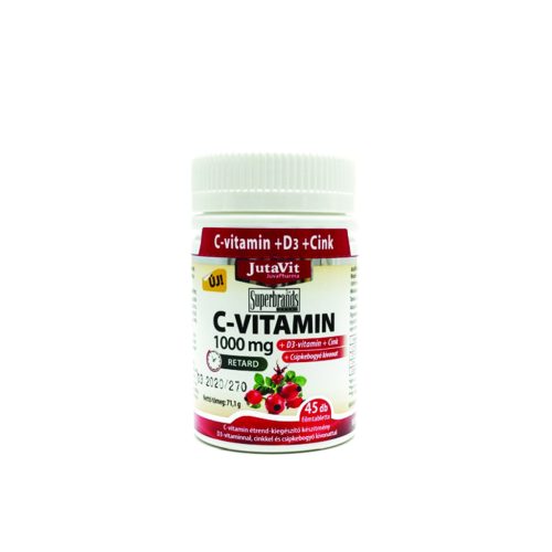 Jutavit C-vitamin 1000mg +D3 +cink +csipkebogyó retard filmtabletta 45x