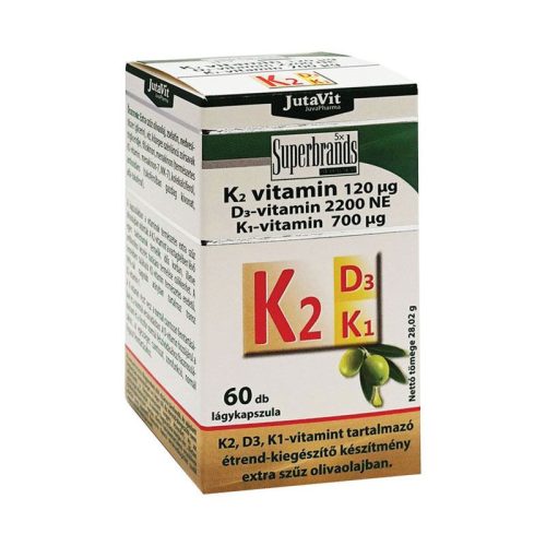 Jutavit K2+D3+K1-vitamin lágykapszula 60x