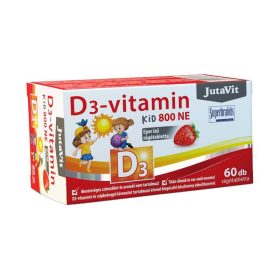 Jutavit D3-vitamin Kid 800NE rágótabletta eper ízű 60x