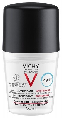 Vichy Homme izzadásgátló golyós dezodor férfiaknak foltmentes 48h 50ml